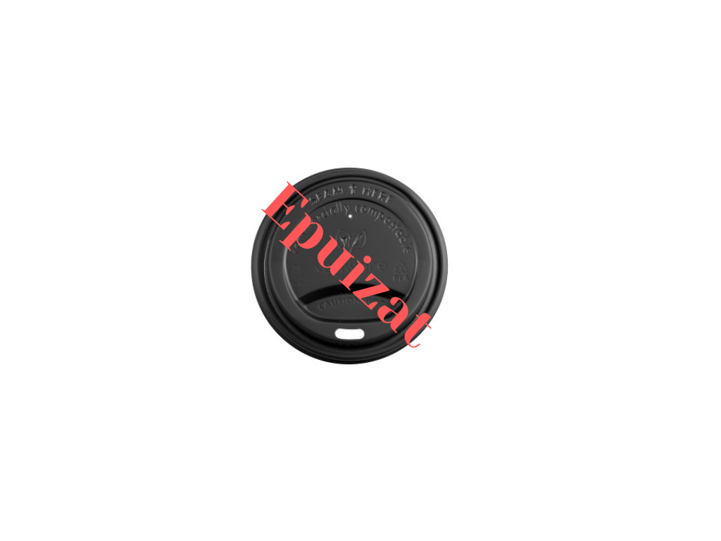 PAHARE CU UN SINGUR PERETE Capac din CPLA, negru Ø 90 mm - 50 buc/set - greenstic.ro