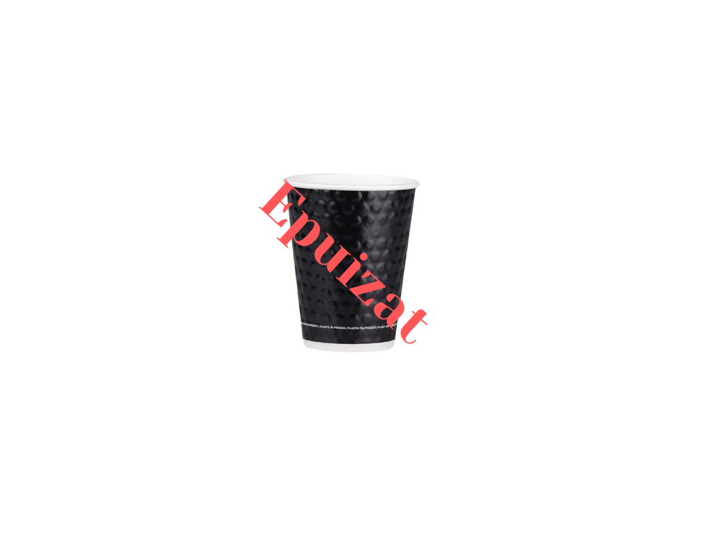 Pahar hârtie Pahar cu perete dublu negru . BUBBLE . 8 oz - 25 buc/set - greenstic.ro