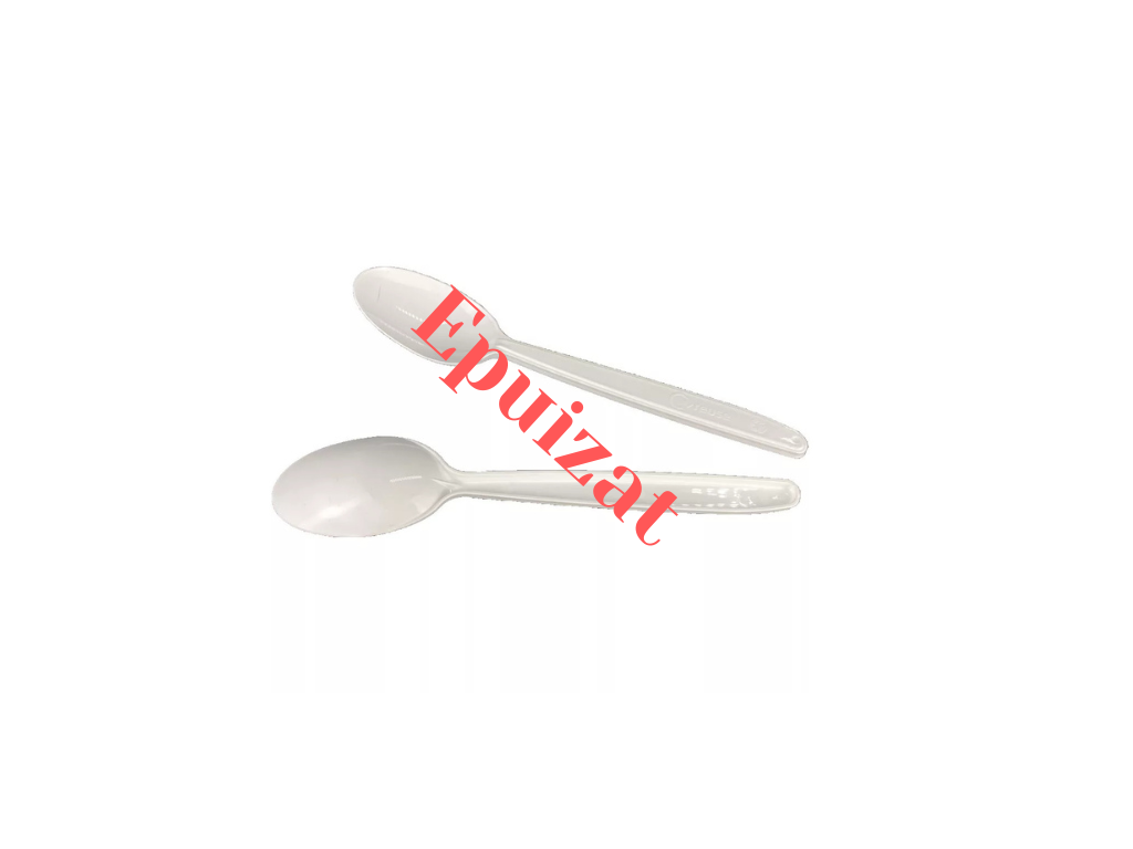 Lingură mică albă reutilizabilă (PP) 13 cm (50 buc) - greenstic.ro