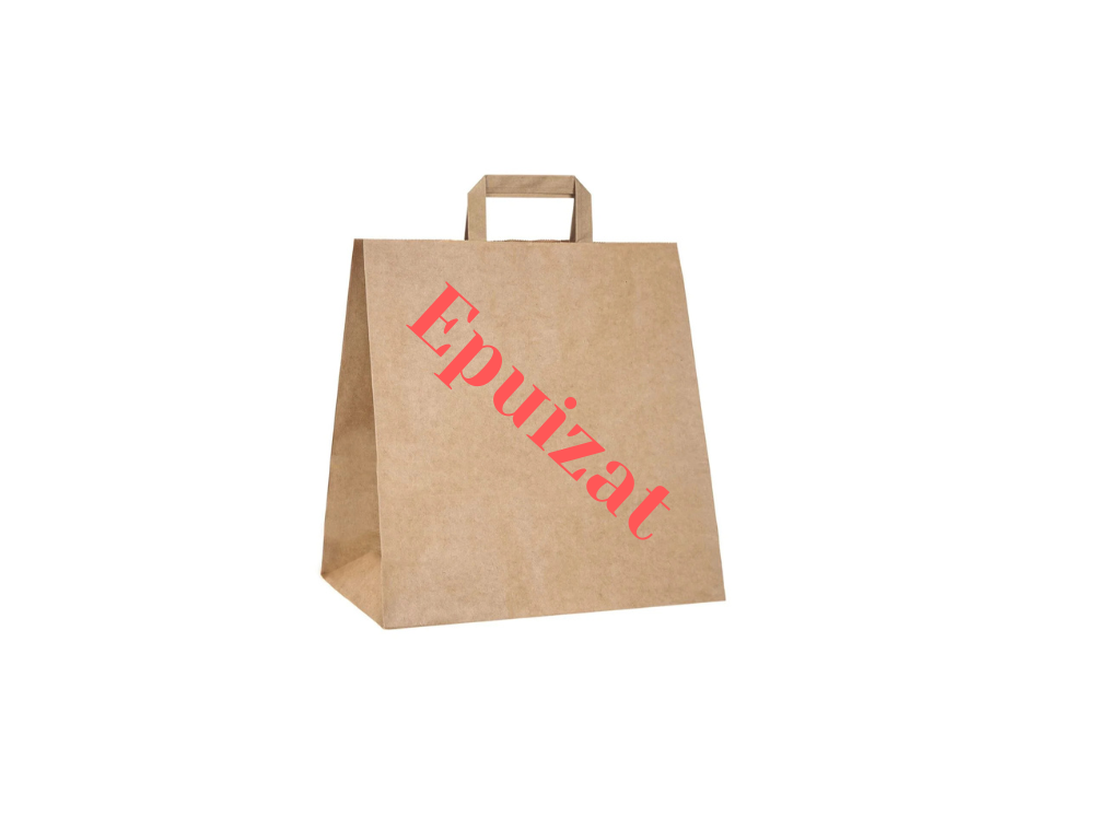 Pungi Pungi hârtie natur cu mâner 260x170x250 mm - 250 buc - greenstic.ro