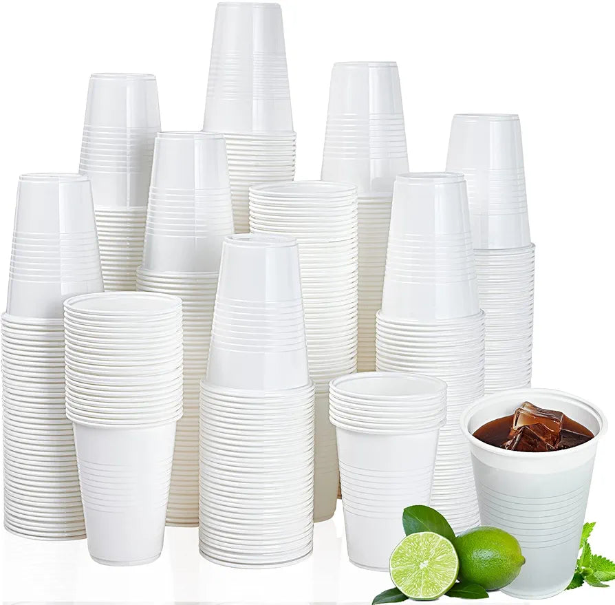  Pahar de unică folosință din plastic alb 350 ml- 100 Buc/Set - greenstic.ro