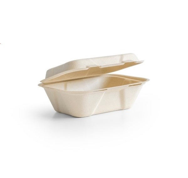 Box meniu din trestie de zahăr 185 x 130 mm Nourish înveliș din fibră turnată, natural - 50 Buc - greenstic.ro