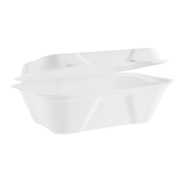 Box meniu din trestie de zahăr 185 x 130 mm Nclamshell bagasse regulat - 50 Buc - greenstic.ro