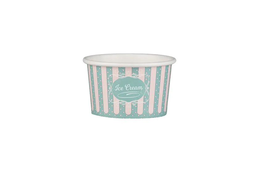  Bol de hârtie pentru înghețată verde/roz 4oz - 50 buc/set - greenstic.ro