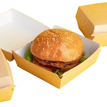 Street food Hârtie siliconată pentru cutie Hamburger 13x13x13 - 50 Buc - greenstic.ro