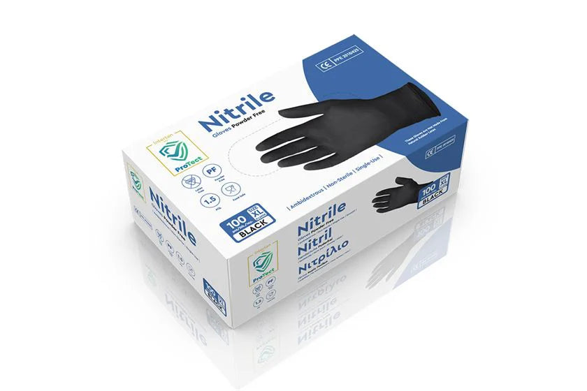  Mănuși negre din nitril fără pulbere "XL" - 100 buc - greenstic.ro