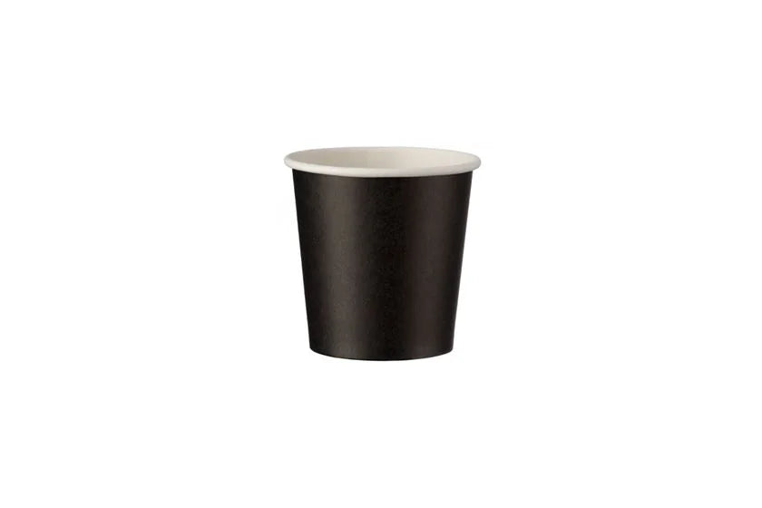  Pahar negru din hârtie cu perete simplu  120 ml- 4oz - 50 buc/set - greenstic.ro