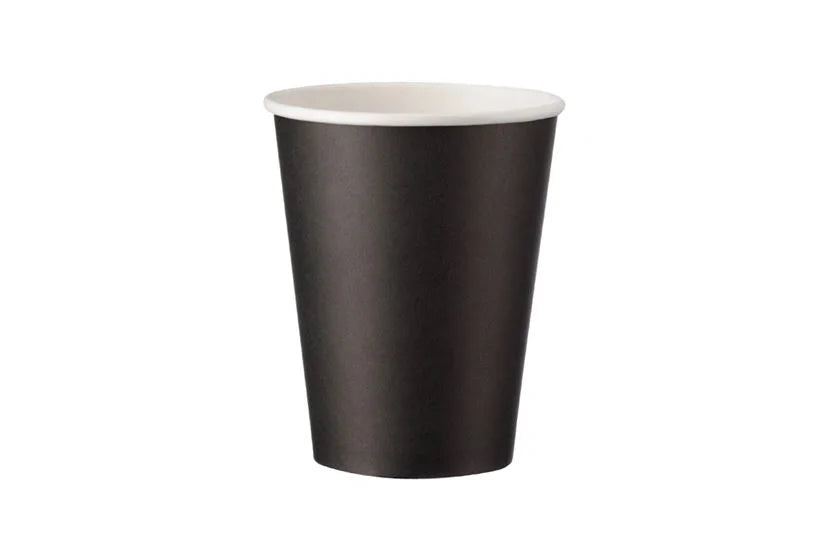  Pahar negru din hârtie cu perete simplu  250 ml- 8oz - 50 buc/set - greenstic.ro