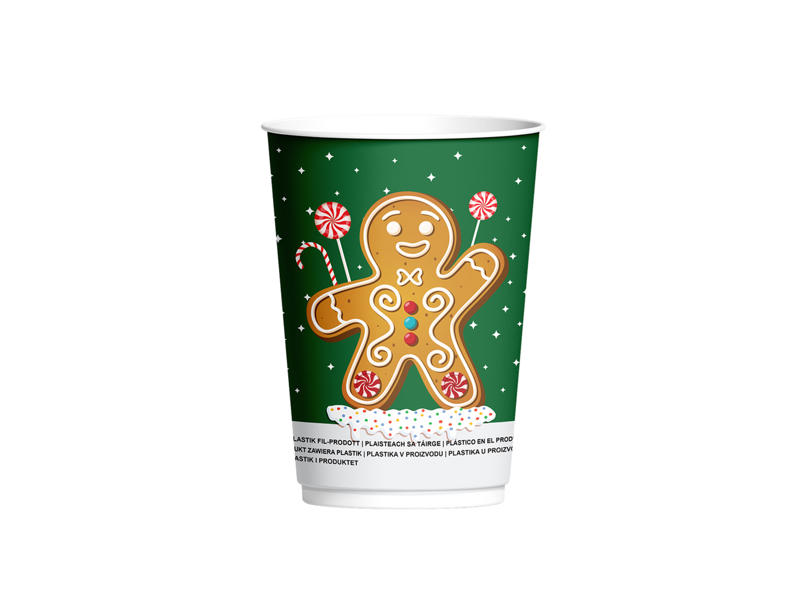 Pahar Pahar din hârtie cu peretele dublu de Crăciun (12 oz) 350 ml - 25 Buc/set - greenstic.ro