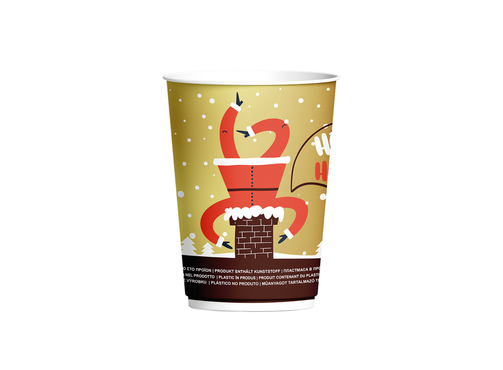 Pahar Pahar din hârtie cu peretele dublu de Crăciun (12 oz) 350 ml - 25 Buc/set - greenstic.ro