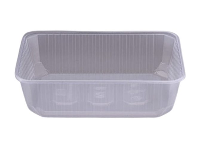  Caserolă din plastic transparentă dreptunghiulară model Varia- 750 ml- 50 Buc/Set - greenstic.ro