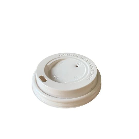 Capac alb rPET 80 mm pentru pahare eco - 100 buc