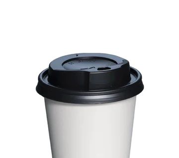 Capac negru rPET 80 mm pentru pahar cafea eco - 100 buc