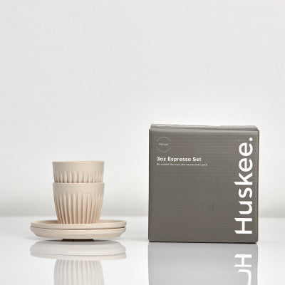HuskeeCup-natur 3 oz Espresso set - 2 Buc